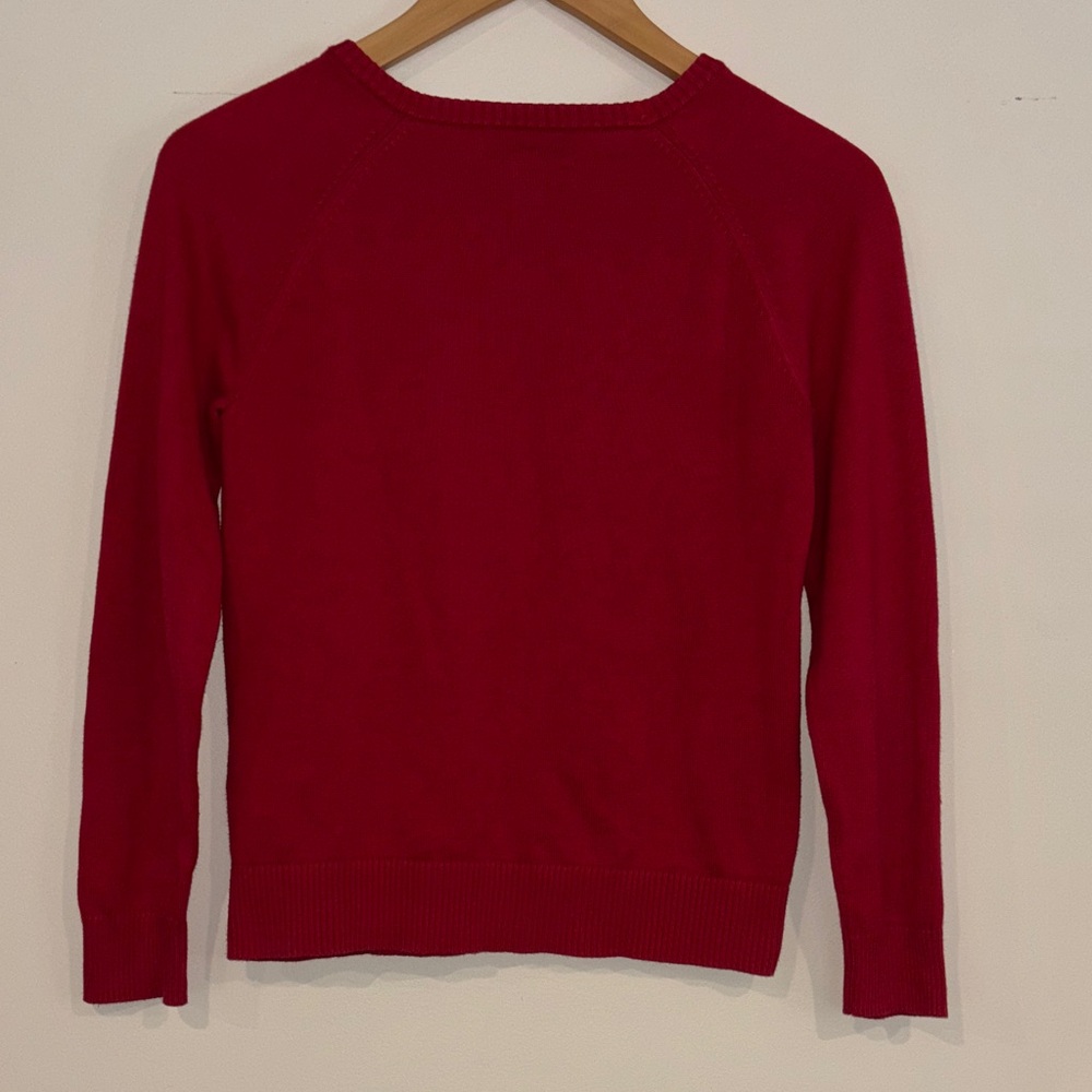 Lands’ End Red Button Down Cardigan Size Medium - Picture 2 of 5
